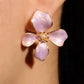 14K Real Gold Plated Enamel Flower Earrings