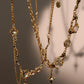 18K Real Gold Plated Moonstone Dangle Necklace