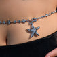 Platinum Plated Diamond Starfish Necklace
