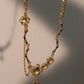 18K Real Gold Plated Opal Dangle Necklace