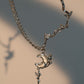 Platinum Plated Moon Star Necklace