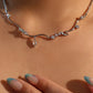 Platinum plated Blue Gem Diamonds Necklace