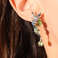 Platinum Plated Green Gem Fairy Earrings