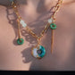 18K Real Gold Plated Jade Dragon Necklace  (EARRINGS INCLUDED)