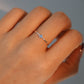 925 Sterling Silver Blue Gem Flower Ring