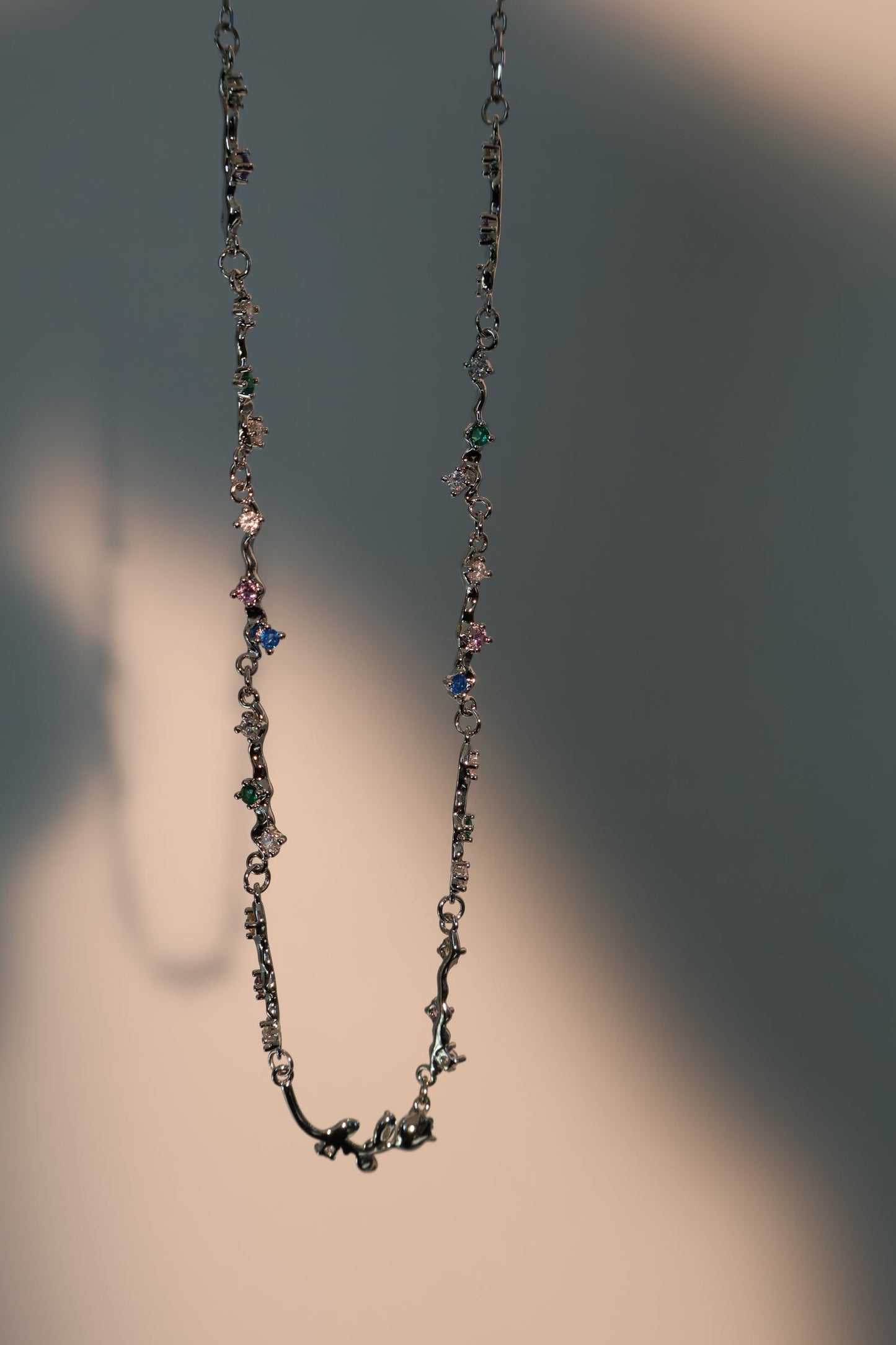 Platinum Plated Rose Garden Necklace