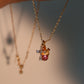 18K Real Gold Plated Cross Pinecone Necklace