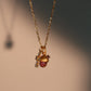 18K Real Gold Plated Cross Pinecone Necklace