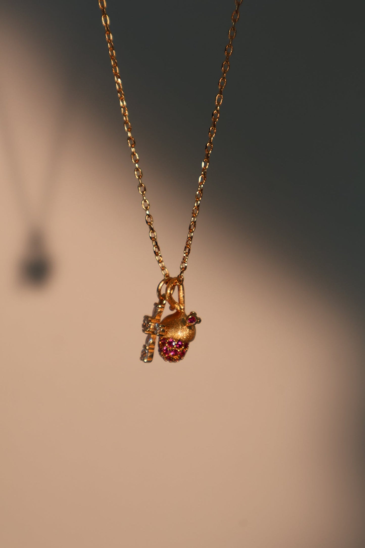 18K Real Gold Plated Cross Pinecone Necklace