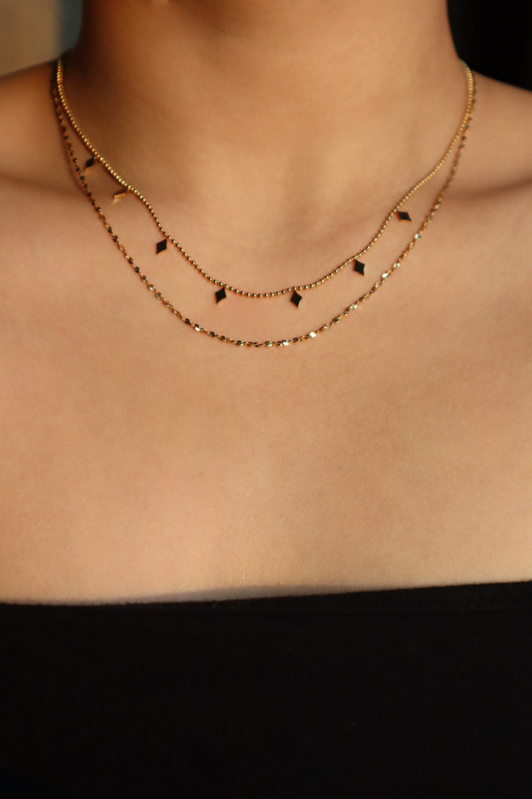 18K Gold Stainless Steel Star Layers Necklace