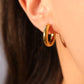 18K Real Gold Stainless Steel Classic Hoops Earrings