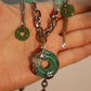 Platinum Plated Jade Dragon Necklace (EARRINGS INCLUDED)