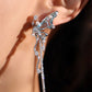 Platinum Plated Blue Gem Butterfly Earrings