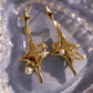 18K Real Gold Plated Saturn Star Earrings