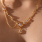 18K Real Gold Plated Moonstone Dangle Necklace