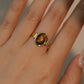 18K Real Gold Stainless Steel Tigerite Brown Gem Ring