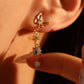 18K Real Gold Plated Butterfly Moonstone Dangle Earrings