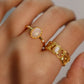 24K Gold Vermeil White Opal Ring