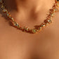 18K Real Gold Plated Multi Opal Twist Necklace