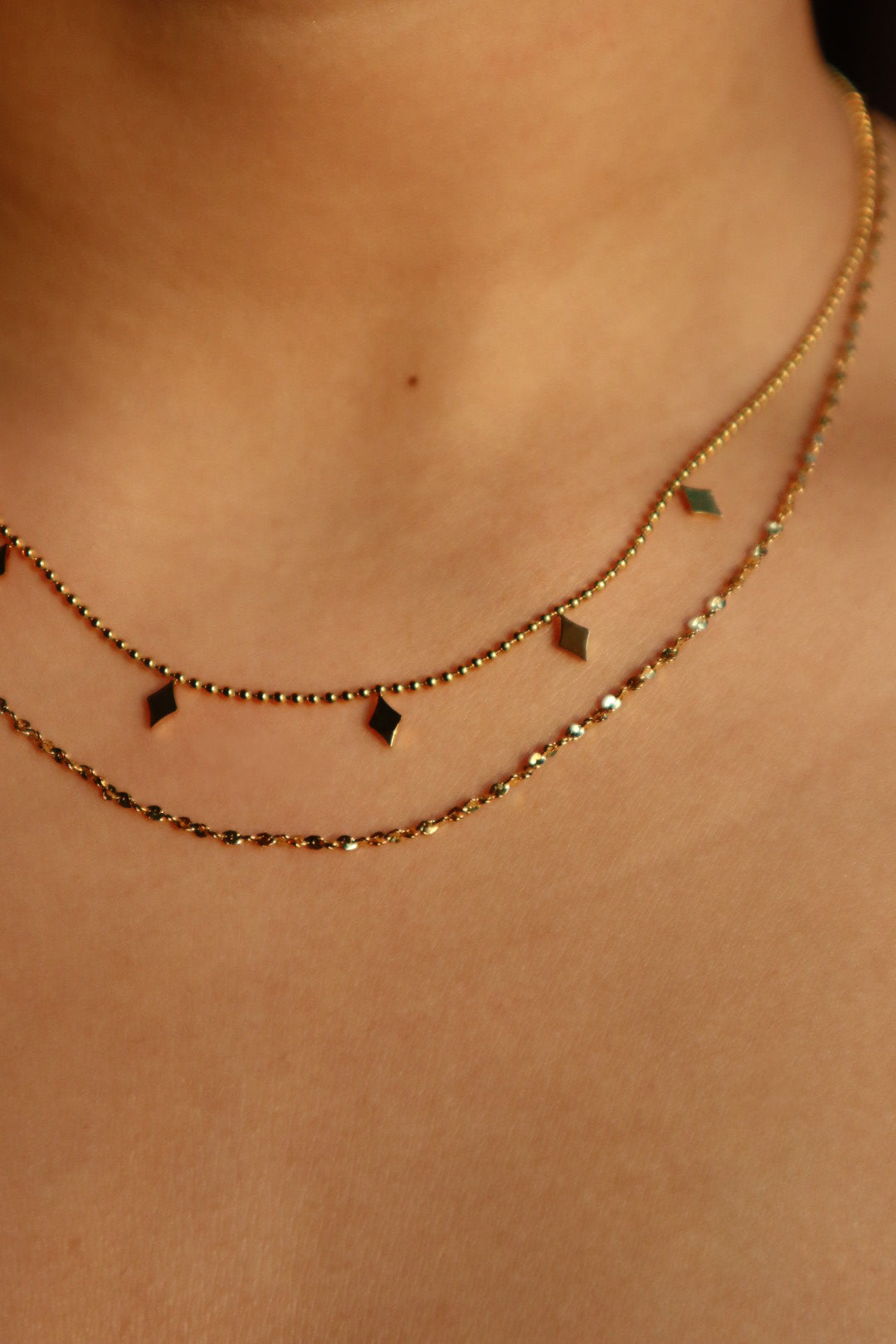 18K Gold Stainless Steel Star Layers Necklace