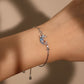 Platinum Plated Moonstone Moon Star Bracelet