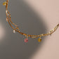 18K Gold Multi Color Gem Necklace