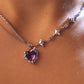 Platinum Plated Gradient Heart Necklace