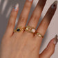 18K Real Gold Plated White Opal Ring