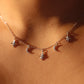 925 Sterling Silver Multi Moon Star Necklace