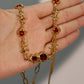 18K Real Gold Plated Red Gem Twist Necklace