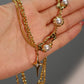 18K Real Gold Plated Pearl Star Necklace