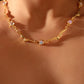 18K Real Gold Plated Multi Moonstones Wave Necklace