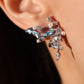Platinum Plated Blue Gem Butterfly Earrings