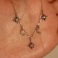 925 Sterling Silver Multi Moon Star Necklace
