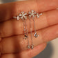 925 Sterling Silver Diamond Flake Dangle Earrings