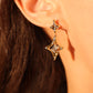 14K Real Gold Plated Diamond Star Earrings
