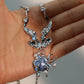 Platinum Plated Blue Shell Necklace