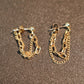 18K Gold Stainless Steel Chain Hoop Earrings