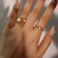 18K Real Gold Plated White Opal Ring