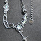 Platinum Plated Opal Star Necklace