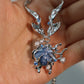 Platinum Plated Blue Shell Necklace