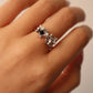 Black Gem Blossom Ring