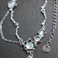 Platinum Plated Opal Dangle Necklace