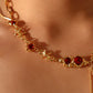 18K Real Gold Plated Red Gem Twist Necklace