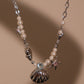Platinum Plated Sea Shell Pearls Necklace