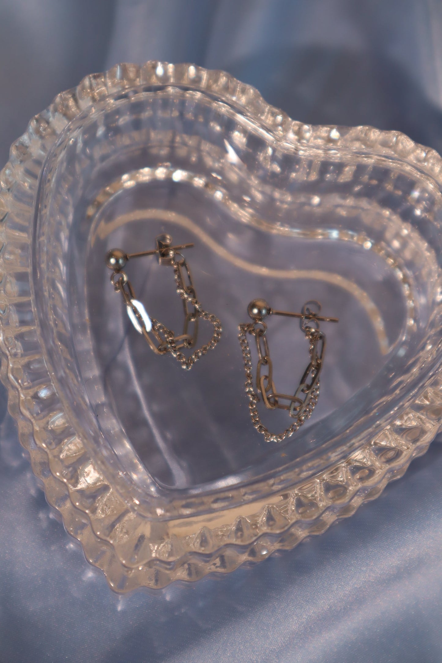 Stainless Steel Chain Hoop Earrings