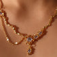 18K Real Gold Plated Moonstone Dangle Necklace