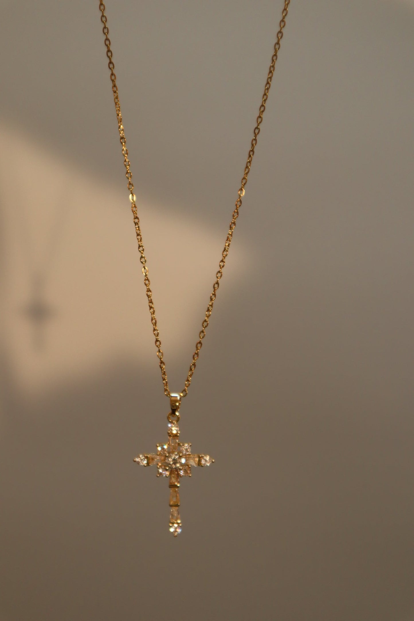 14K Real Gold Plated Eternal Cross Necklace