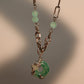 Platinum Plated Jade Dragon Necklace (EARRINGS INCLUDED)