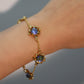 18K Real Gold Plated Multi Deep Blue Moonstones Bracelet